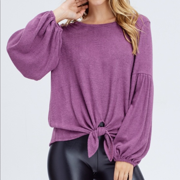 ๐ฅLAST ONE ๐ฅCozy Shoulder Puff Sleeve Top - Picture 2 of 6